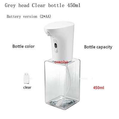 Lebath auto indukcinis putplasčio muilo dozatorius rankų ploviklis nešiojamas muilo butelis AA baterija 250/450ml talpa