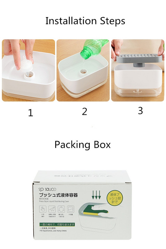 Muilo dozatorius, indų ploviklis, kempinė su putų siurblio buteliukais, dezinfekavimo priemonės laikiklis kempinės stovas virtuvės tualeto muilo indų dozatorius