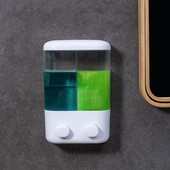 Dozator de săpun lichid pentru baie, montat pe perete, pentru duș, sticla de șampon, suport pentru recipient pentru loțiune, fără orificiu pentru pori, transparent gratuit