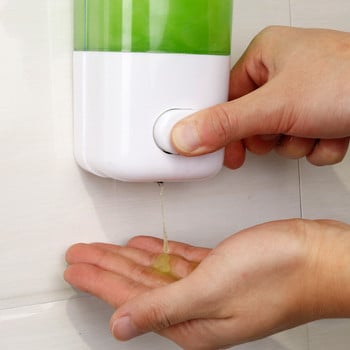 Дозатор за течен сапун Стенен душ за баня Бутилка за шампоан Контейнер за държач без отвори за пори Прозрачен