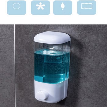 Дозатор за течен сапун Стенен душ за баня Бутилка за шампоан Контейнер за държач без отвори за пори Прозрачен
