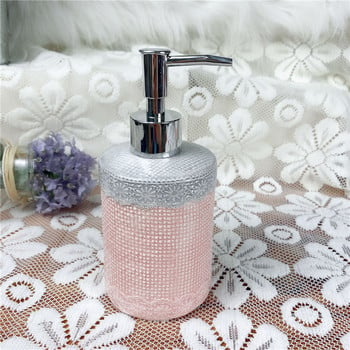 Креативна розова керамична бутилка за дезинфектант за ръце в американски стил Санитарен фаянс Сладка декорация