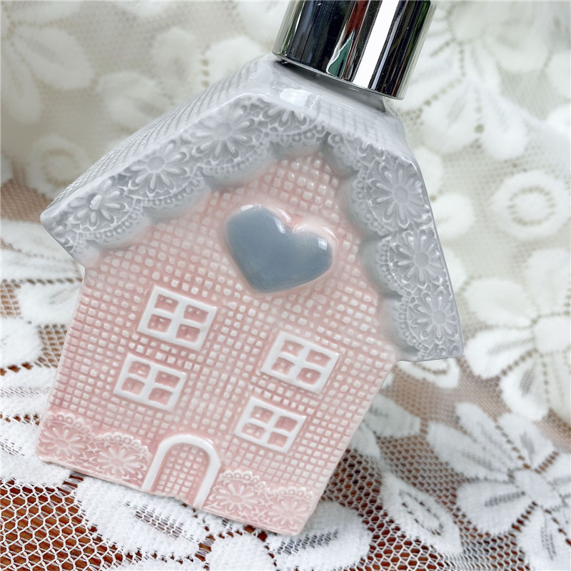 Sticla americană, creativă, roz, ceramică, pentru dezinfectant de mâini, articole sanitare, decorare drăguță