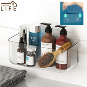 Skaidri vonios lentyna Paprasta kosmetikos laikiklis dušo šampūno laikiklis prie sienos montuojamas plaukiojantis lentyna wc tualeto priedai