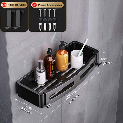 Kupaonska polica Police za tuširanje Aluminijski zidni nosač za tuširanje Šampon Stalak za pohranu Držač Kutna polica Organizator za kupaonicu