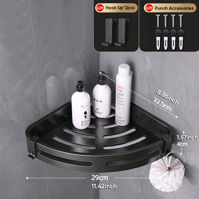 Kupaonska polica Police za tuširanje Aluminijski zidni nosač za tuširanje Šampon Stalak za pohranu Držač Kutna polica Organizator za kupaonicu