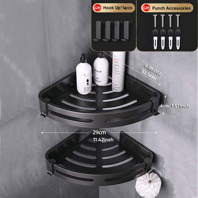 Kupaonska polica Police za tuširanje Aluminijski zidni nosač za tuširanje Šampon Stalak za pohranu Držač Kutna polica Organizator za kupaonicu