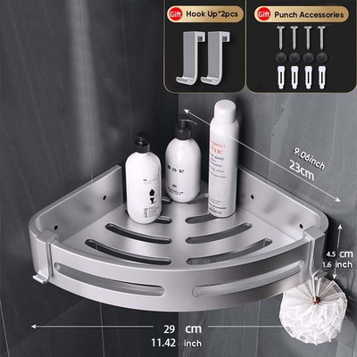 Kupaonska polica Police za tuširanje Aluminijski zidni nosač za tuširanje Šampon Stalak za pohranu Držač Kutna polica Organizator za kupaonicu