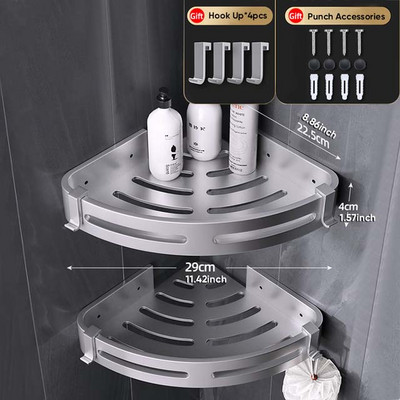 Kupaonska polica Police za tuširanje Aluminijski zidni nosač za tuširanje Šampon Stalak za pohranu Držač Kutna polica Organizator za kupaonicu