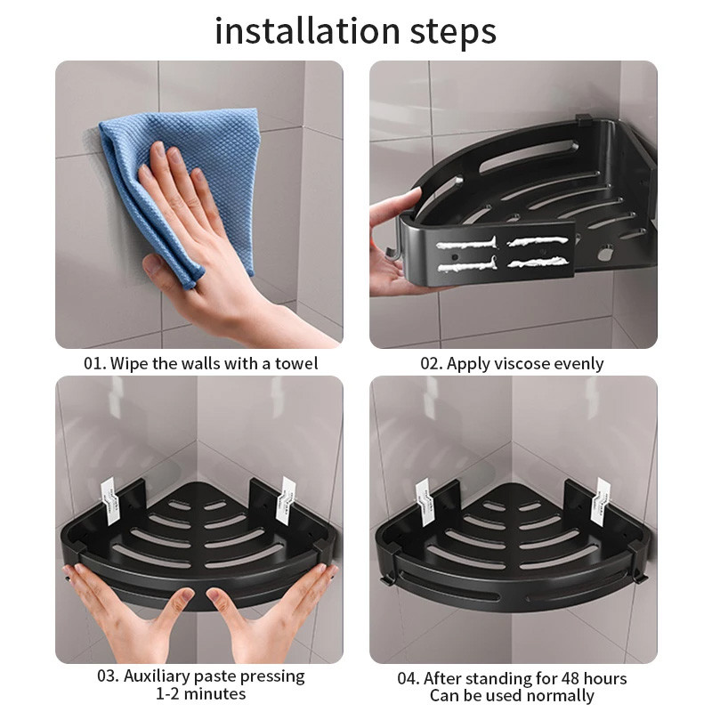 Kupaonska polica Police za tuširanje Aluminijski zidni nosač za tuširanje Šampon Stalak za pohranu Držač Kutna polica Organizator za kupaonicu