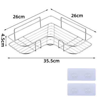Nerūdijančio plieno laikymo lentyna be štampavimo virtuvės tualetas prie sienos pakabinamas vonios kambario tvarkyklės priedai kampinių lentynų kanalizacijos rinkinys
