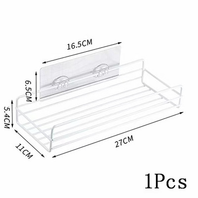 Raft pentru baie, montare pe perete, suport pentru șampon, cu ventuză, fără găurire, depozitare în bucătărie, accesorii pentru baie