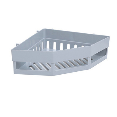 Plastikinė prie sienos tvirtinama kampinė lentyna be smūgių trikampė laikymo lentyna su kabliukais Šampūnas dušo želė laikymo lentyna Vonios kambario priedas