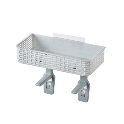 Coș cosmetic pentru baie din plastic de culoare bomboană cu cârlige de remorcare Suport de depozitare montat pe perete Raft pentru prosoape pentru chiuvetă Accesorii pentru baie