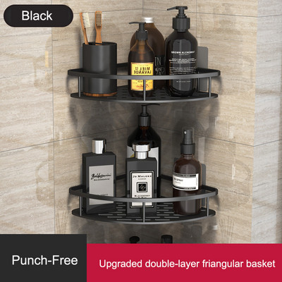 Rafturi pentru baie Rafturi din aluminiu pentru șampon, duș, suport pentru suport de depozitare, montat pe perete, organizator de bucătărie, accesoriu de baie fără perforații