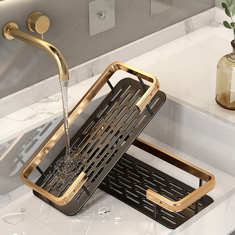 Rafturi pentru baie Rafturi din aluminiu pentru șampon, duș, suport pentru suport de depozitare, montat pe perete, organizator de bucătărie, accesoriu de baie fără perforații