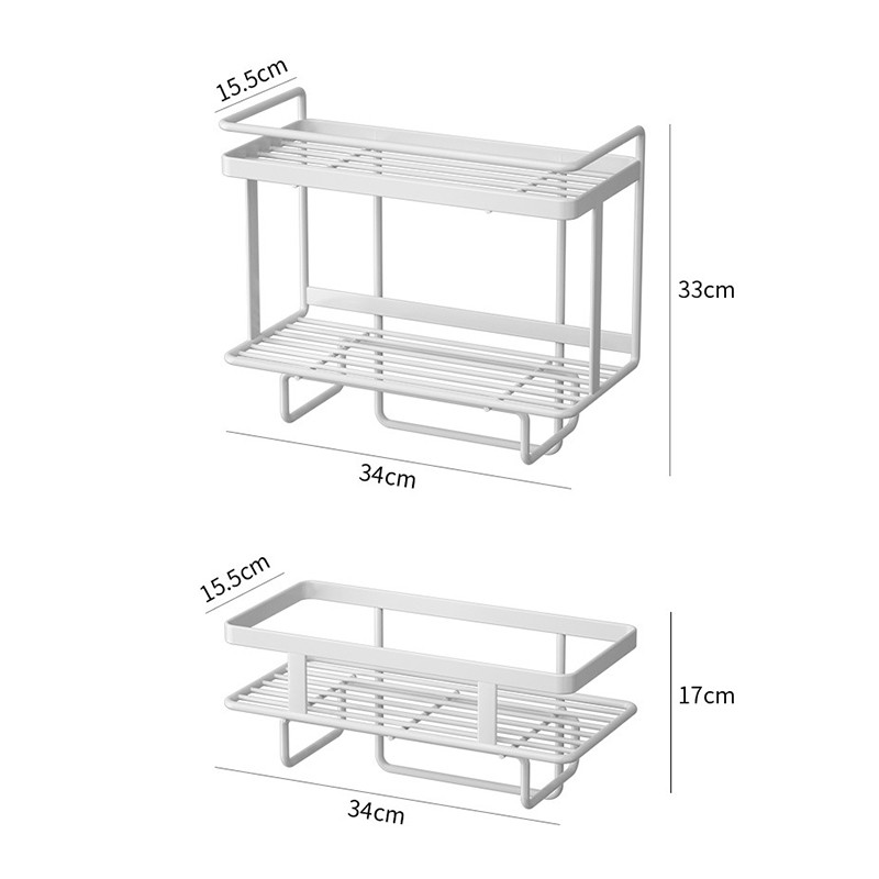 Tualeto viršutinė laikymo lentyna 2 pakopų tualeto laikiklis Vonios anglies plieno lentyna su pakabinamu kabliu ir lipniu pagrindu, vietos taupymo priemonė