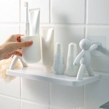 Ράφι μπάνιου ντους ράφι αποθήκευσης για σαπούνι Σαμπουάν Organizer Χαριτωμένα ράφια λευκής κούκλας Δεν θήκη καλλυντικών διάτρησης Διακόσμηση σπιτιού