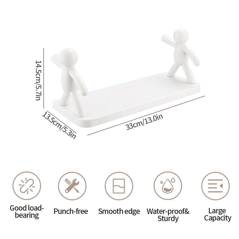 Kupaonska polica Tuš Stalak za odlaganje za sapun Šampon Organizator Slatke bijele police za lutke Bez bušenja Držač za kozmetiku Kućni dekor