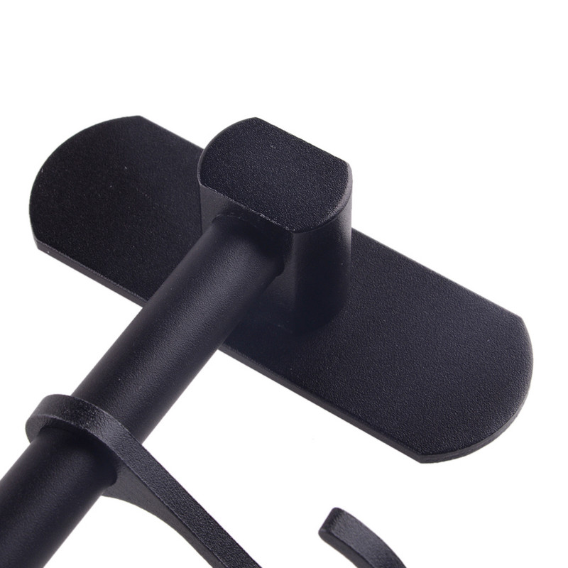 Kuhinjska kupaonska šipka Zidni držač za posuđe Stalak za odlaganje 6 kuka 40 cm duljine crna/srebrna