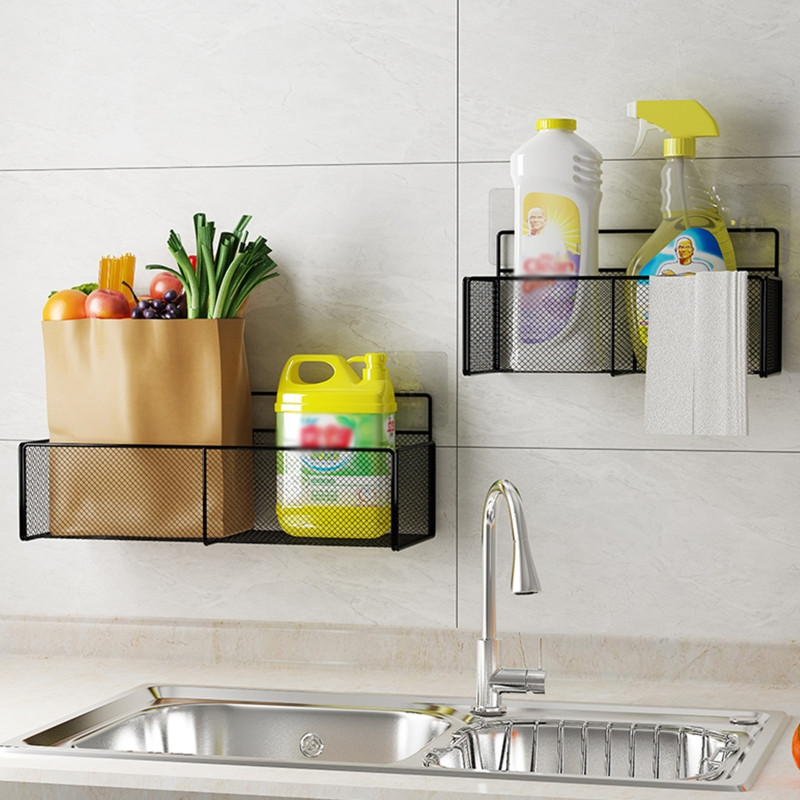 Zidna košara za pohranu Metalna mrežasta polica za kupaonicu Organizator za tuš kadu