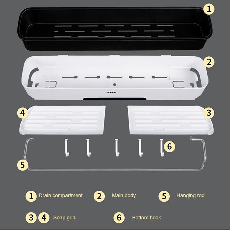 Zidna kupaonska polica Organizator za toaletne potrepštine za pohranu kozmetike Kućanski pribor za kupaonicu Domaćica na zidu