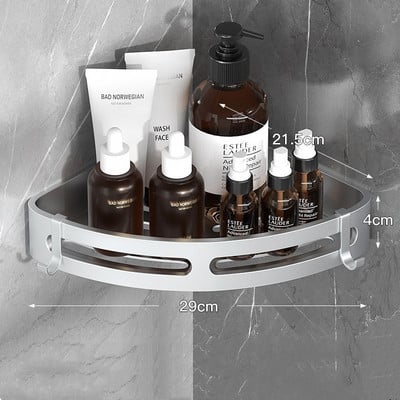 Dušo šampūno laikiklis Vonios lentynos Tualetas Oragnizer stovas Kampinis laikymo lentynas Vonios kambario priedų rinkinys Pakabinamos lentynos