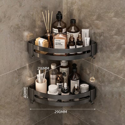 Dušo šampūno laikiklis Vonios lentynos Tualetas Oragnizer stovas Kampinis laikymo lentynas Vonios kambario priedų rinkinys Pakabinamos lentynos