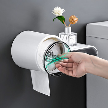 Επιτοίχια Paper Roll Tissue Box Ράφι τουαλέτας Ράφι αδιάβροχη αποθήκευση για οργάνωση κουζίνας Αξεσουάρ οικιακού μπάνιου