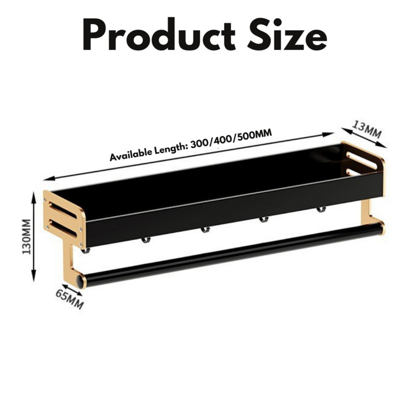 Luxus fürdőszobai polcok Ütésmentes zuhanykabin tároló tartó törülközőtartóval WC-rendező kampókkal Fürdőszoba kiegészítők