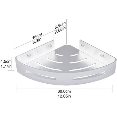 Rafturi de depozitare din aluminiu pentru baie, duș, raft de colț cu 4 cârlige, toaletă, organizator de bucătărie, adeziv, fără rafturi de găurire