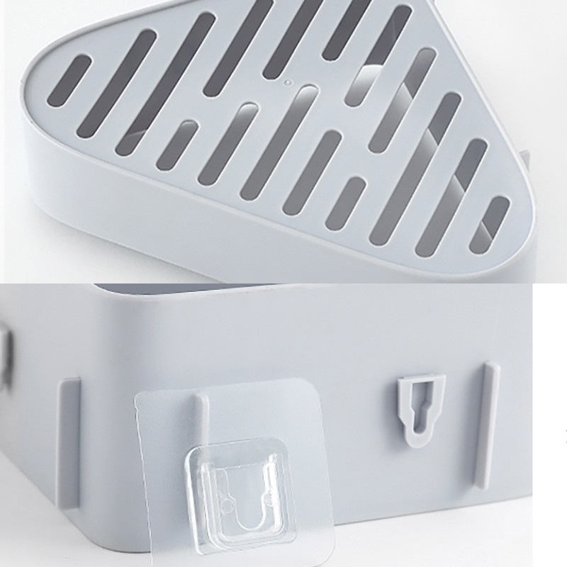 Zhang Ji Raft de colț bucătărie baie raft de depozitare scurgere lavabil detașabil fără perforare autoadeziv încărcare puternică spălare