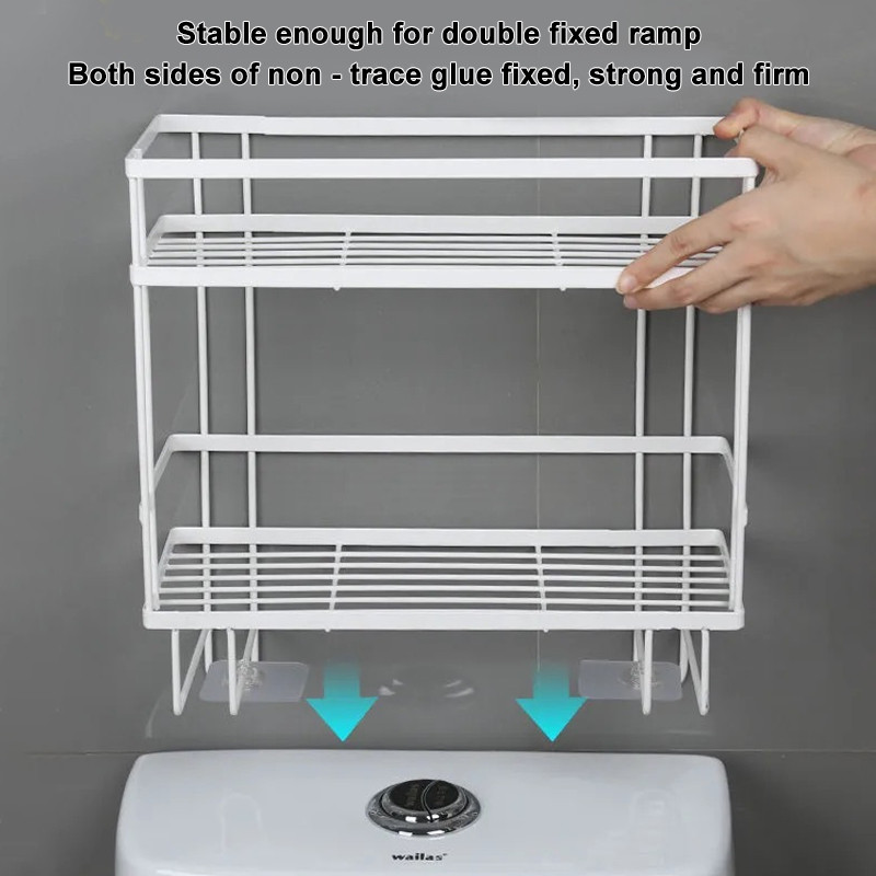 2 pakopų vonios kambario tualeto lentynos lentynos be perforavimo lipnios dušo lentynos muilo laikiklis Buitinės tualeto vandens bako laikymo lentynos