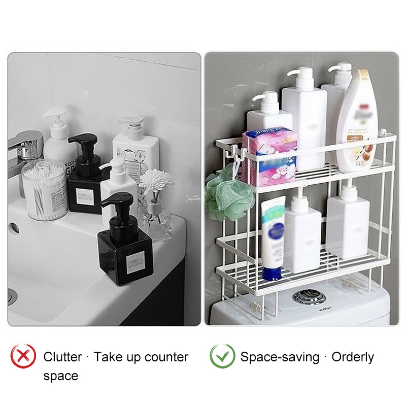 2 pakopų vonios kambario tualeto lentynos lentynos be perforavimo lipnios dušo lentynos muilo laikiklis Buitinės tualeto vandens bako laikymo lentynos