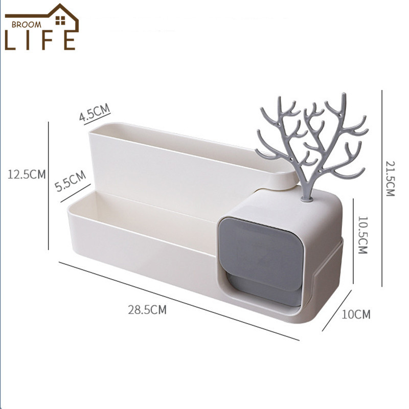 Fürdőszoba Kiegészítők Ékszerek Tárolódoboz Zuhanypolcok Kozmetikai tároló állvány Konyhai rendszerező fiókos WC sampon tartóval