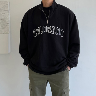 Muška bluza s printom i patentnim zatvaračem