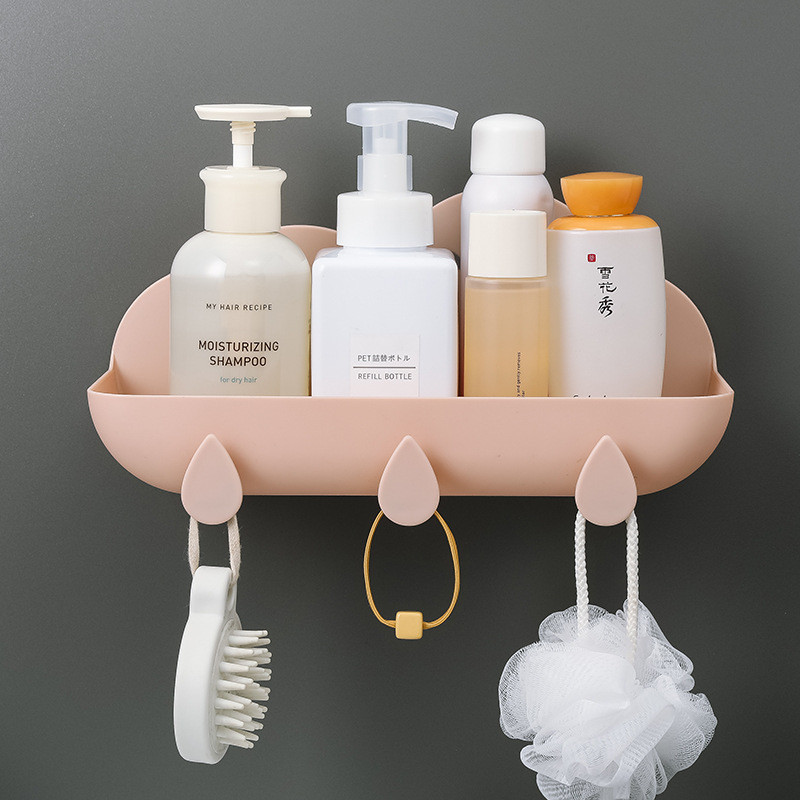 Vasă de săpun din plastic de culoare solidă Rafturi autoadezive montate pe perete Suport rezistent la apă Coș de depozitare pentru bucătărie Accesorii pentru baie