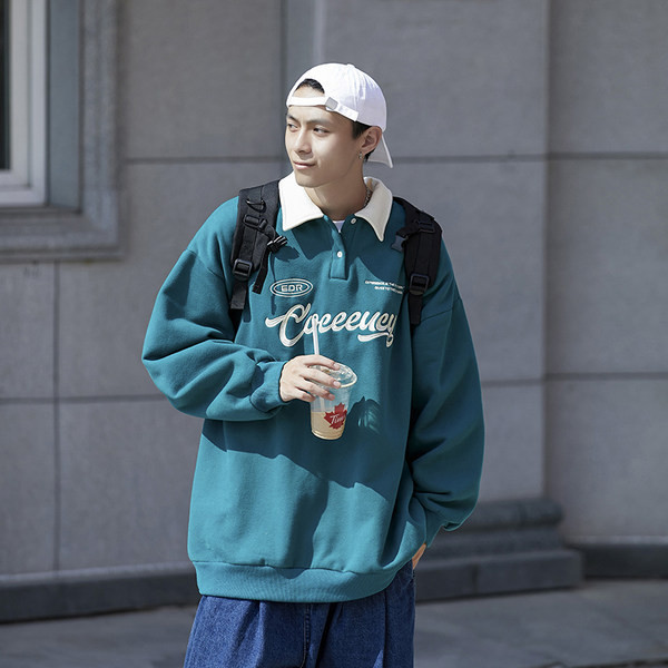 Férfi blúz gallérral és gombokkal, három színben