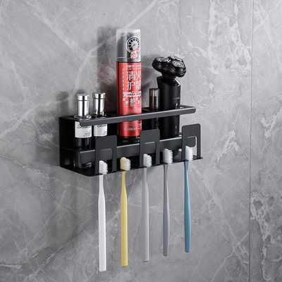 Kupaonski držač četkice za zube Organizator za pohranu paste za zube s držačem za čašu Stalak za britvu Polica za pohranu WC školjke Polica za kupaonicu