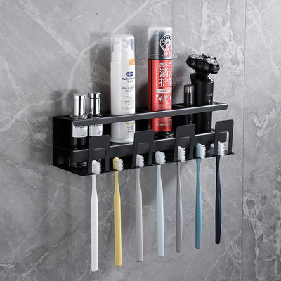 Kupaonski držač četkice za zube Organizator za pohranu paste za zube s držačem za čašu Stalak za britvu Polica za pohranu WC školjke Polica za kupaonicu