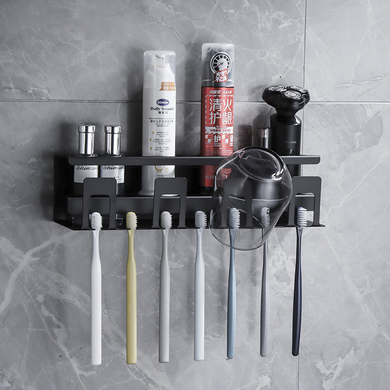 Kupaonski držač četkice za zube Organizator za pohranu paste za zube s držačem za čašu Stalak za britvu Polica za pohranu WC školjke Polica za kupaonicu