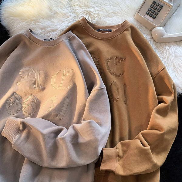 Bluză casual pentru bărbați cu guler oval