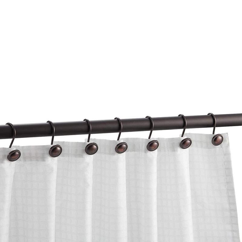 Dušo užuolaidų kabliukai alyva trinamas bronzos, rūdijantys dekoratyviniai dušo užuolaidų žiedai, 16 vnt, bronza