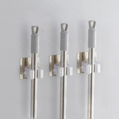 GUANYAO Zidni Mop Organizator Držač Stalak Samoljepljiva četka Vješalica za metlu Kuka Kuhinja Kupaonica Mops Spremište Stalci padajući