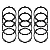 Nehrđajuće dekorativne kuke za tuš za kupaonicu Set od 12 vrhunskih metalnih prstenova za tuš, vješalice, crne