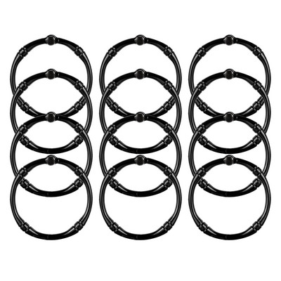 Nehrđajuće dekorativne kuke za tuš za kupaonicu Set od 12 vrhunskih metalnih prstenova za tuš, vješalice, crne