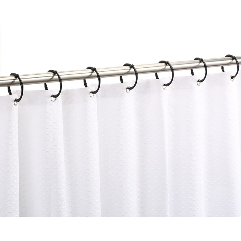 Nehrđajuće dekorativne kuke za tuš za kupaonicu Set od 12 vrhunskih metalnih prstenova za tuš, vješalice, crne