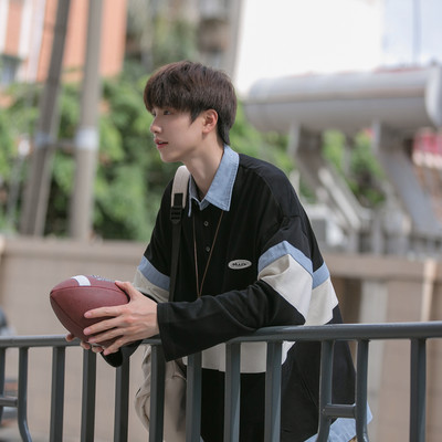 Bluza barbati model larg cu guler si nasturi