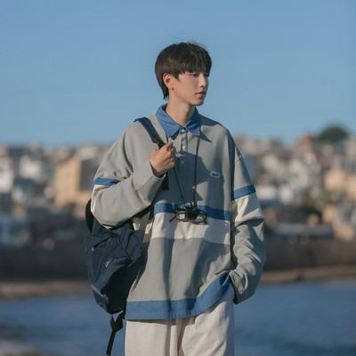 Bluza barbati model larg cu guler si nasturi