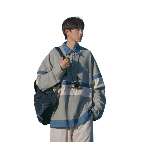 Bluza barbati model larg cu guler si nasturi